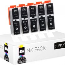 5 Ink Cartridges compatible with Canon PGI-570 PGBK Black for Canon Pixma MG5750 MG5751 MG6850 MG7750 TS5050 TS5055 TS6050 TS8050 TS9050 TS9055 and more (see product page)