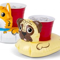 BigMouth Inc. Inflatable 2 Pack Dog Pool Drink Holder/Floats Beverage Boats for Pool, Hot Tub or Bath | Pack of Two - Corgi and Pug | 22.9 cm x 16.5 cm x 16.5 cm