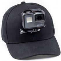 Digicharge Baseball Cap Hat with Action Camera Holder Mount Bracket Compatible for GoPro Max Hero Akaso Dragon Touch Apexcam Crosstour Campark Fitfort Apeman Camkong Victure Kitvision Cam Black