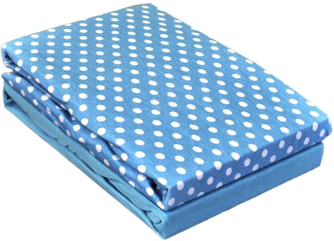 2 x White & Pink Moses Basket Fitted Sheets Set
