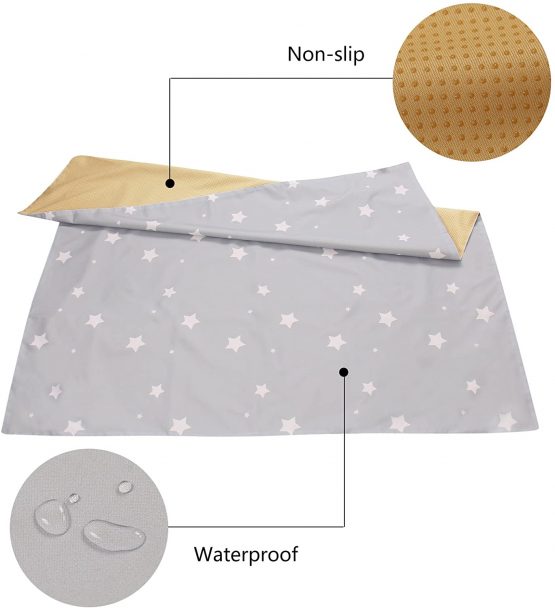 51” Splat Mat for Under High Chair/Arts/Crafts, Womumon Washable Spill Mat Waterproof Anti-Slip Floor Splash Mat, Portable Play Mat and Table Cloth (Star) - Image 2