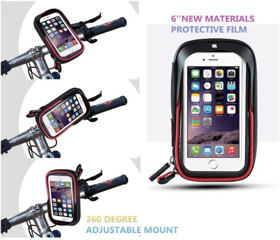 XPhonew Bike Handlebar Bag, Universal Waterproof Bicycle Cell Phone Pouch Motorcycle Handlebar Bag Cycling Phone Mount Holder Cradle with 360 Rotate for iPhone 12 11 Pro Max XS Smartphone up to 6.5'' - Image 4