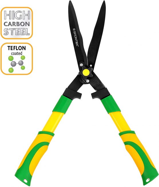 GRÜNTEK Hedge Shears TEFLON PIKE (Hecht) 560 mm, Shrub Shears with Serrated Edges and Double-Teflon Coating. Satisfaction Guarantee: 21 Days
