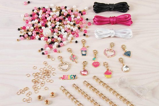 Make It Real - Juicy Couture Pink and Precious Bracelets - DIY Charm Bracelet Kit with Beads for Tween Jewelry Making - Jewelry Making Kit for Girls - Image 3