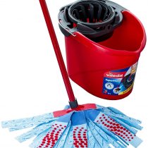 Vileda SuperMocio 3Action Mop and 10 L Bucket Set, Red/Blue