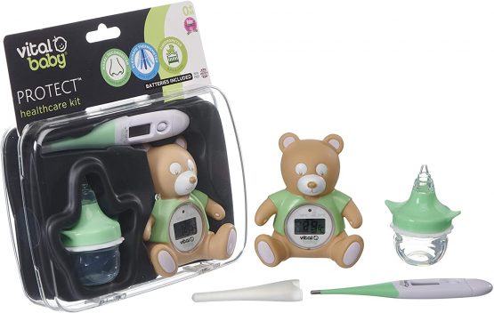 vital baby PROTECT Healthcare Kit, Room and Bath Thermometer, Nasal Aspirator, Contact Thermometer, Nursery Health and Safety, Decongester - Image 4