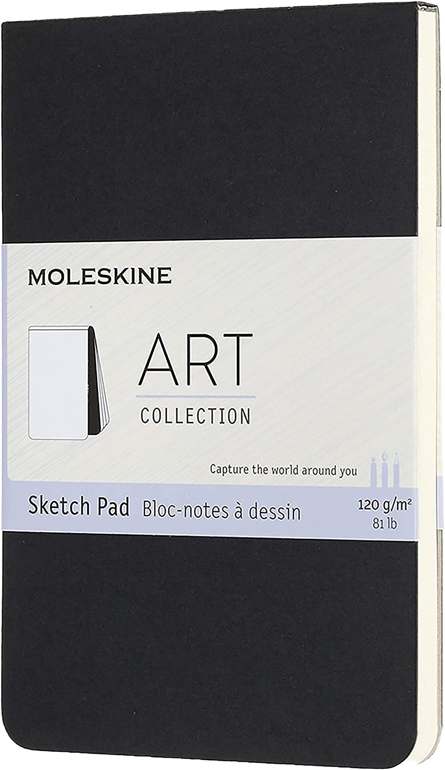 Moleskine 9 x 14 cm Pocket Size Art Sketchbook, Paper for Pencils Charcoal, Pens, Fountain Pens and Markers Soft Cover