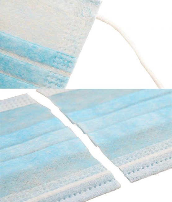 Pack of 10 Masks Standard - Sealed Bag - Hygienic Face Masks Protected Health and Beautician Care - Blue or Green - Image 2