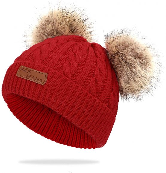 Baby Pom Pom Hat Infant Winter Hats Toddler Winter hat Crochet Fur Hairball Beanie Cap Baby Boys Girls Hat