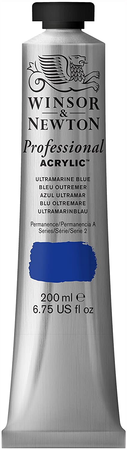 Winsor and Newton 2337664 200 ml Professional Acrylic color Tube - Ultramarine Blue, 200 ml (Pack of 1)