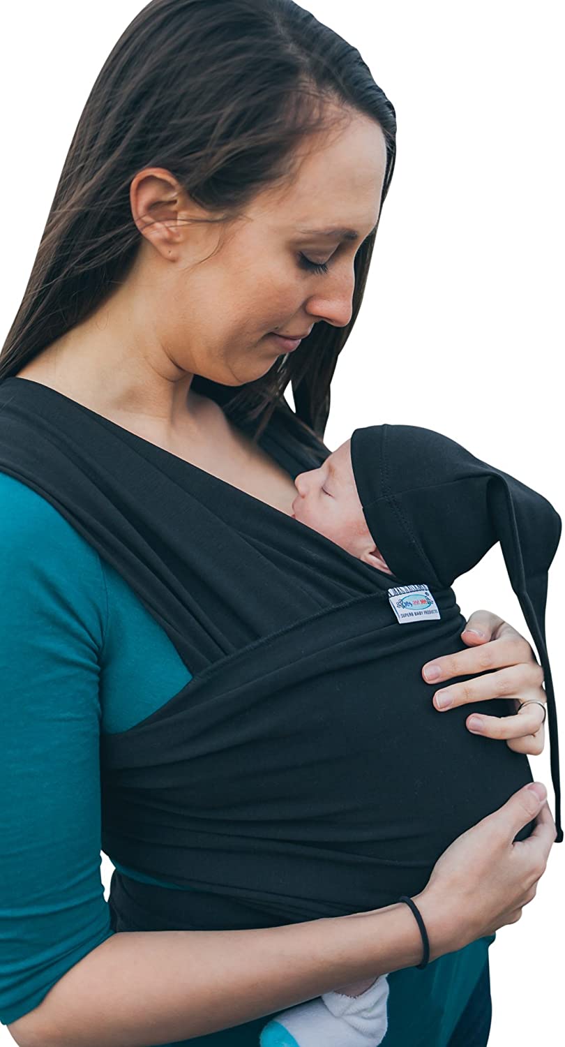 Baby Wrap Sling Organic Stretchy Premium Carrier, Black