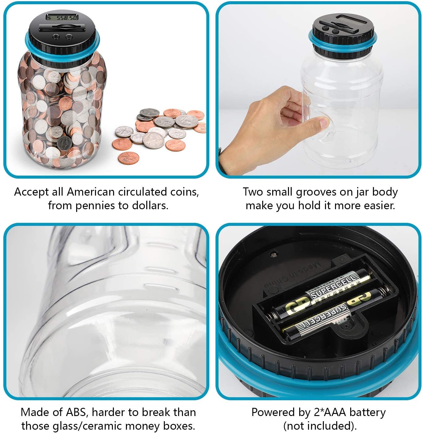 Sunshine smile Saving money box digital, automatic coin counter, money