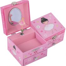 TAOPU Girl's Musical Jewelry Box with Spinning Cute Ballerina Girl Music Box Jewel Storage Case for Girls