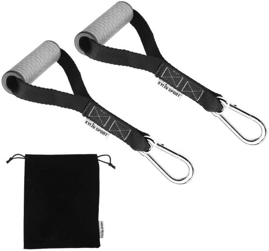 KYLIN SPORT Exercise Resistance Bands Handle Cable Machine Attachments Strong Nylon Webbing Resistance Bands Handles Grips Fitness Strap Stirrup Handle Cable Attachment - Image 2