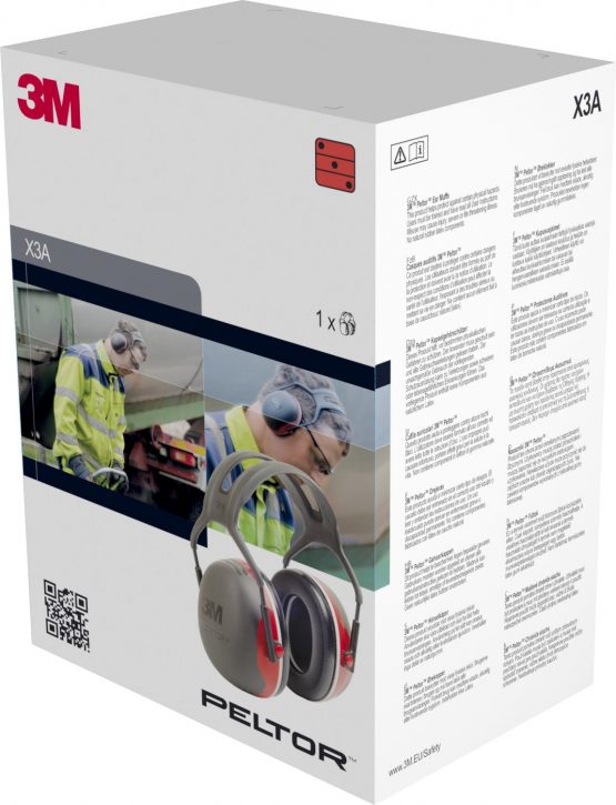 3M PELTOR X3A Ear Defenders Headband, Red - Image 2