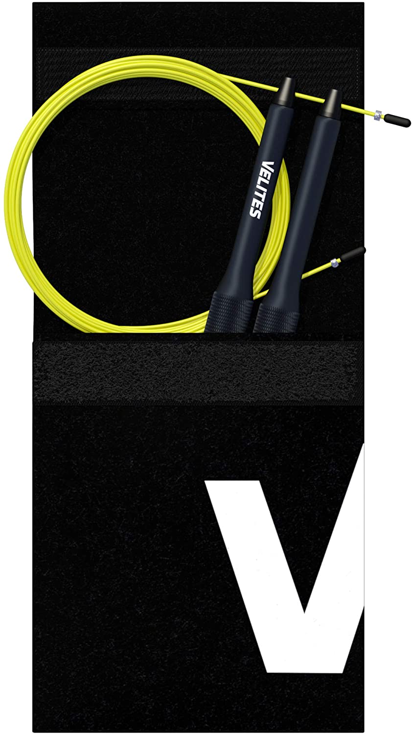 Skipping Rope for Crosstraining Fire 2.0 by VELITES, Black - Yellow Cable, 2 mm - Image 3