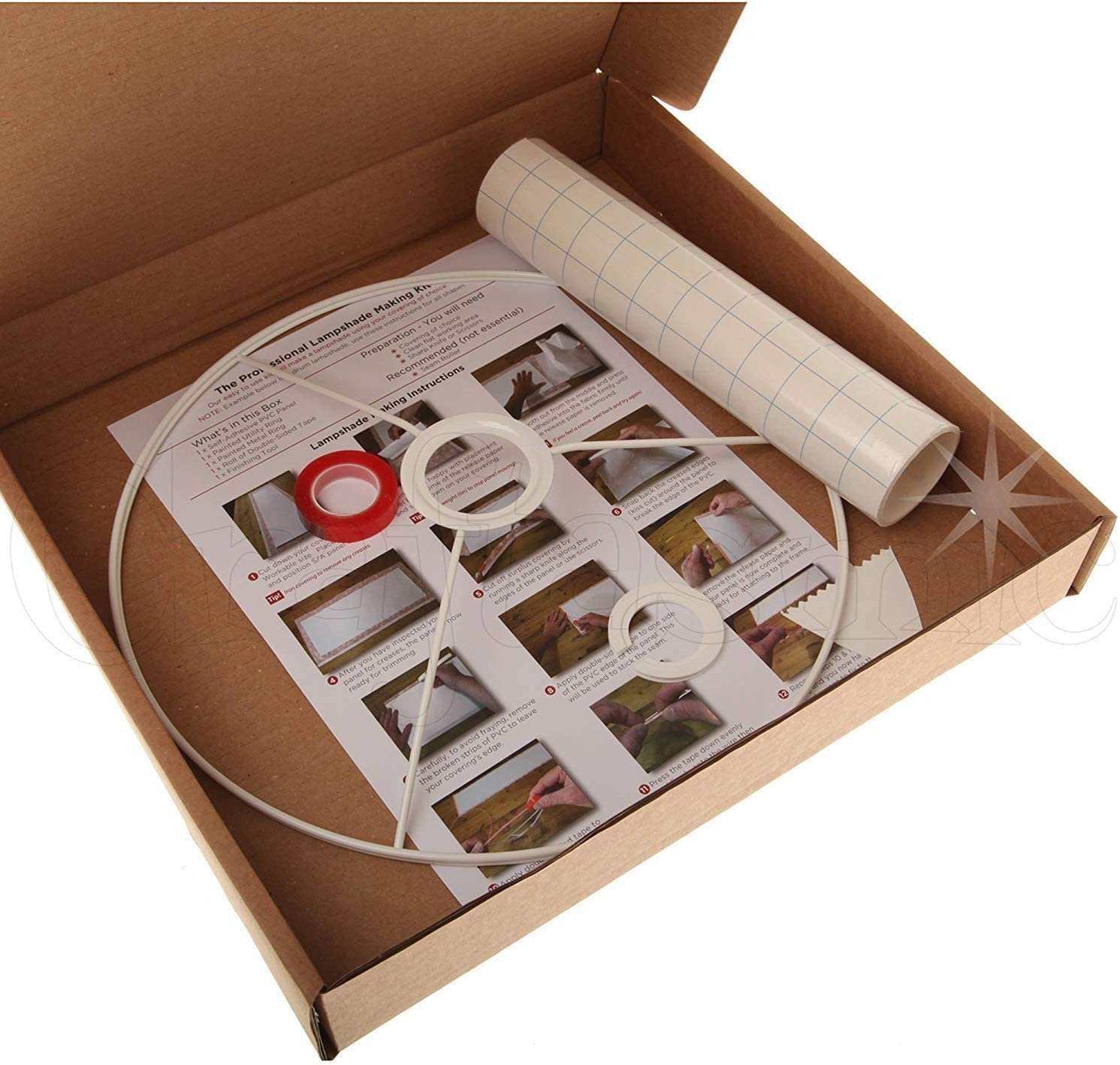 20cm Lampshade Making Kit use with Pendant Ceiling Lights and Table and Floor Lamp - Image 3