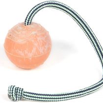 JULIUS-K9, 242BLK-60, IDC natural rubber ball with knot, 60 mm