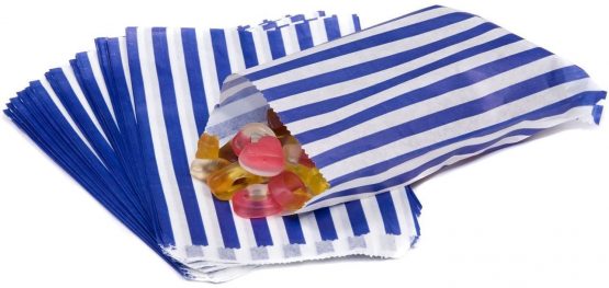 The Paper Bag Company Candy Stripe Paper Bags, 5 x 7 Inches - Blue, Pack of 100 - Image 3