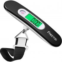 FREETOO Portable Digital Luggage Scale Hanging Suitcase Scale with Tare Function 110 lb/ 50KG Capacity Black