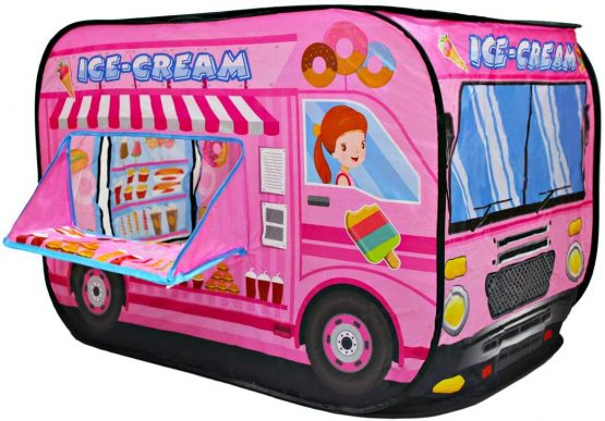 deAO Ice Cream Truck Foldable Play Tent –Children Play House Indoor Outdoor Play Toy Great Gift for Girls Boys 3 4 5 Years Old