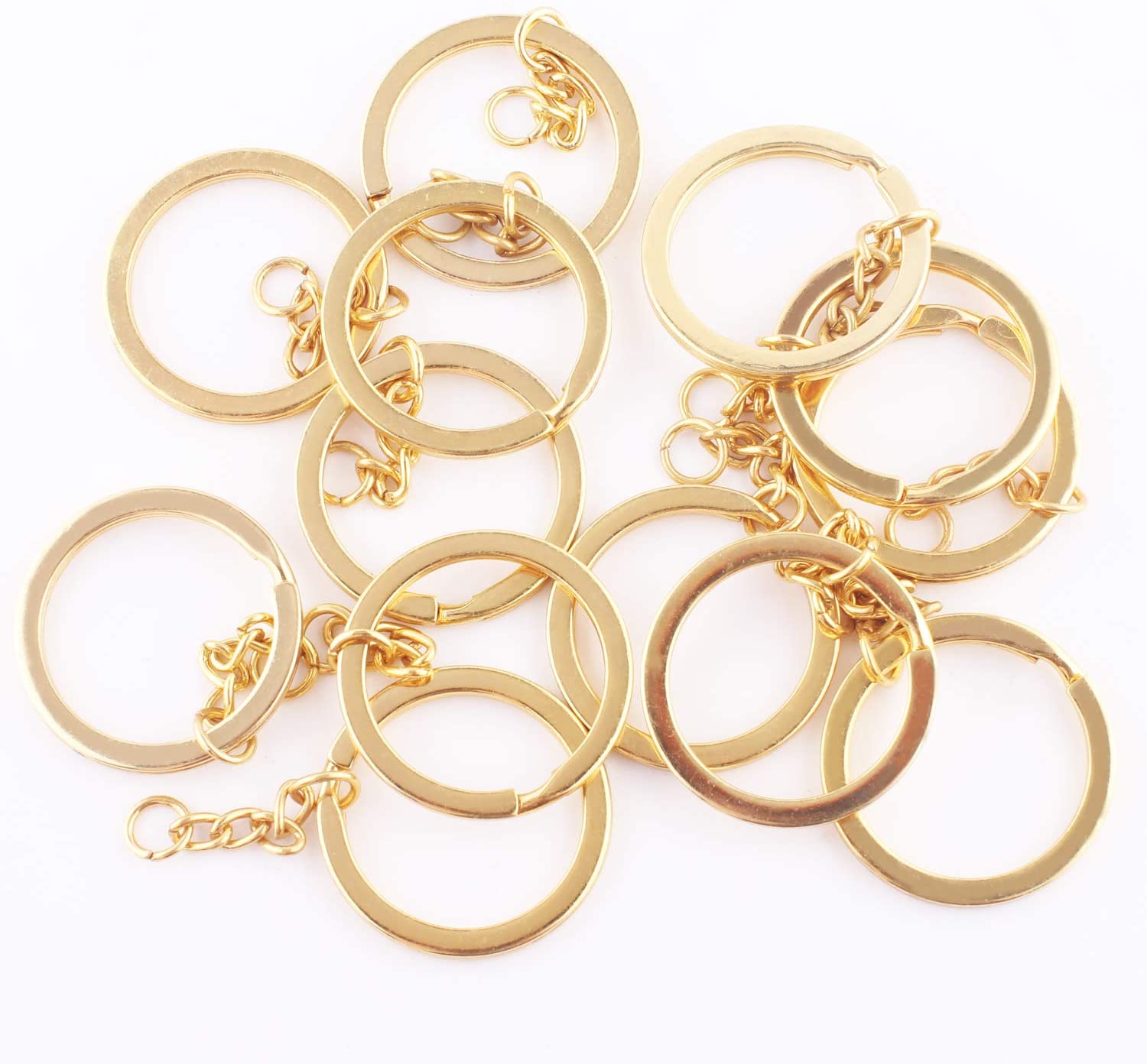 30 PCS Split Key Ring with Chain and Jump RingsMetal Rings with Open ...