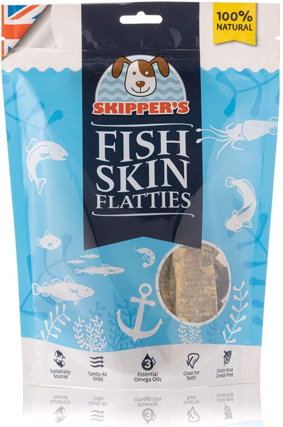 SKIPPER'S Fish Skin Flatties Sticks - Handmade and Air-Dried - 100% Dog Chews Long Lasting Natural Dog Treats - Skin Care - High Protein Low Fat Dog treats -250g - Image 2