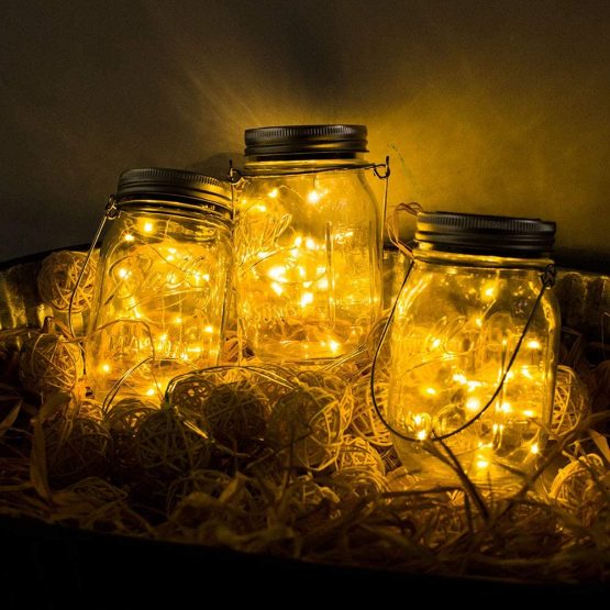 3 Pack Solar Mason Jar Lights,30 LED Water-Proof Outdoor Solar Lanterns,Garden Lights,Hanging Lights for Outside,Wedding, Party, Bar, Garden,Christmas,Table,Tree,etc.  - Image 4