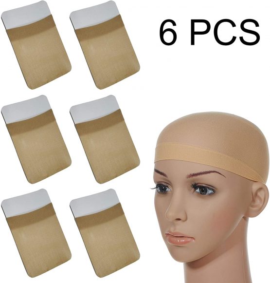 6 Count Wig Caps for Women and Men (nude)
