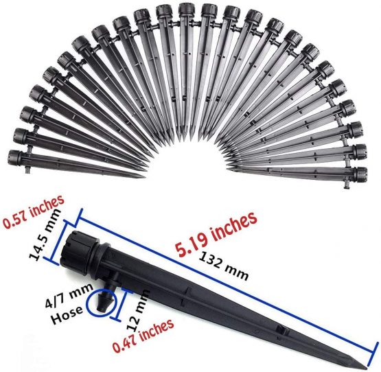 Tesmotor 100pack 360 Degree Adjustable 8 Holes Watering System Micro Flow Drip Irrigation Kit, Water Flow Irrigation Drippers Connector for 4mm/7mm Tube - Image 2