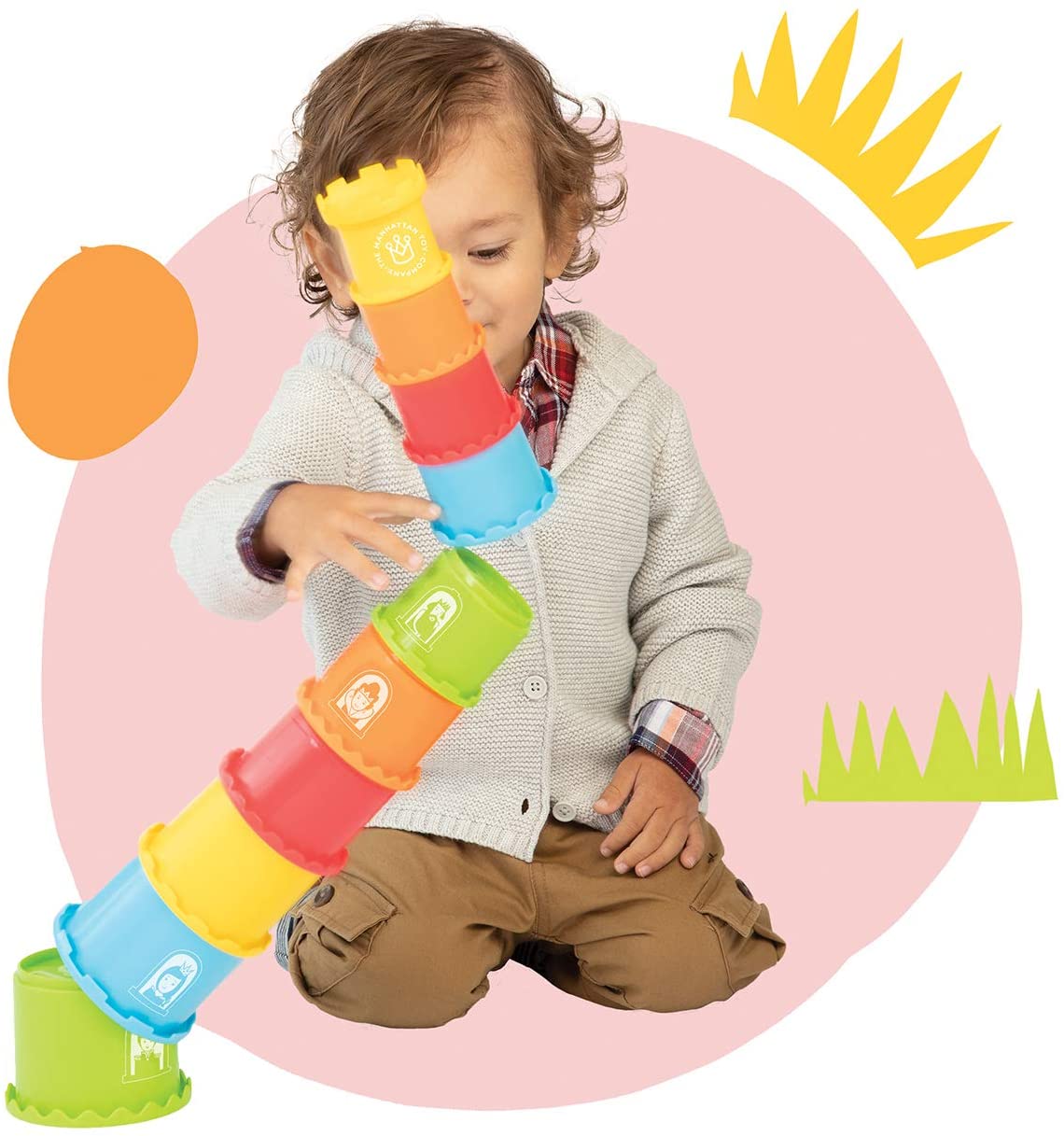 Manhattan Toy Stack + Smash Preschool Stacking Activity Toy, Multicolor, Medium - Image 4