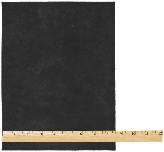 Realeather Crafts Leather Suede Trim Piece 8.5-inch x 11-inch, Black