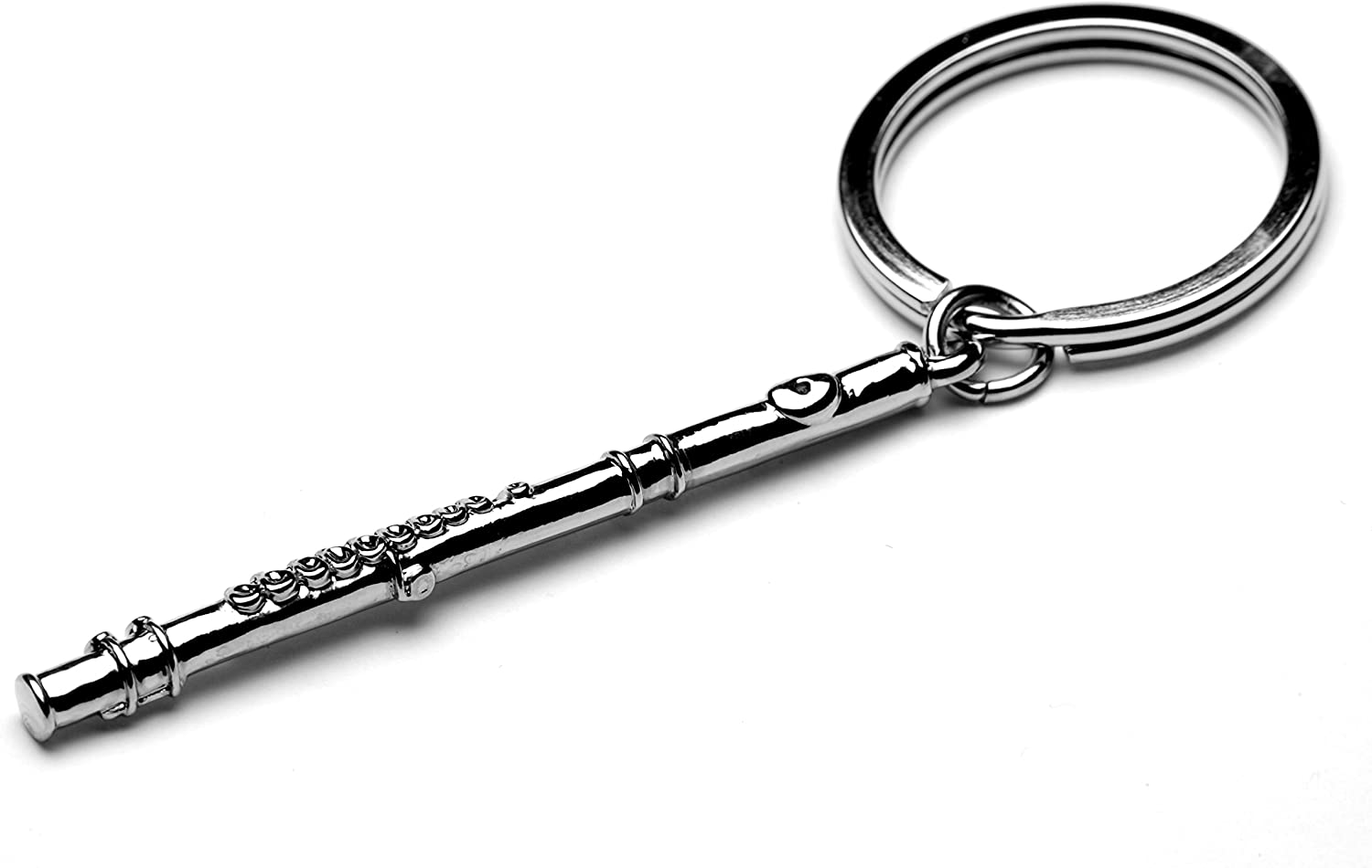 Gifticuffs Flute Music Theme Novelty Keyring, Silver