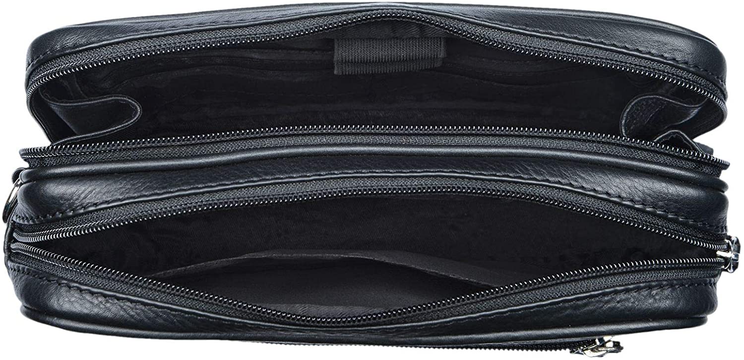 STILORD "Nero" Wrist Bag for Men Leather Hand Pouch with Strap Vintage Handbag for Tablet 8.4 inches for Travel Festival in Genuine Leather Colour:Black - Image 3