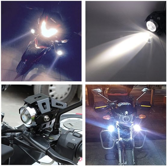 PROZOR Motorcycle Headlights with Switch Motorcycle Front Spotlights 2 Piece 125W 3000LM U5 LED Motorcycle Fog Lights with Universal 3-Button Switch - Image 3