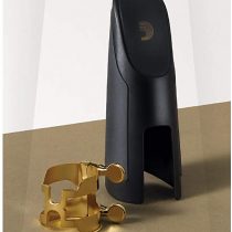 Rico HTS2G Gold Plated H-Ligature and Cap for Tenor Sax with Metal Link Mouthpiece, 1.43 in*3.94 in*0.93 in