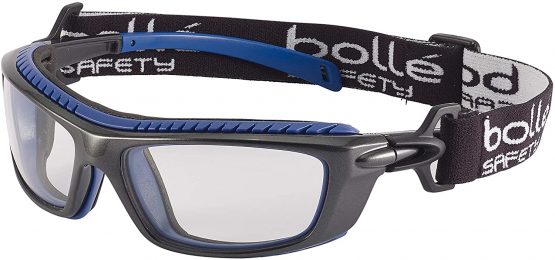 Bolle BAXPSI Platinum Goggles with Anti-Scratch and Fog Frame Lens, Clear/Black/Blue - Image 2