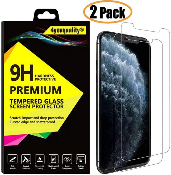 4youquality [2-Pack] iPhone XS, iPhone X & iPhone 11 Pro 5.8-inch Screen Protector, Tempered Glass Film [LifetimeWarranty][Scratch-Resistant] Screen Protector for iPhone X/XS & iPhone 11 Pro