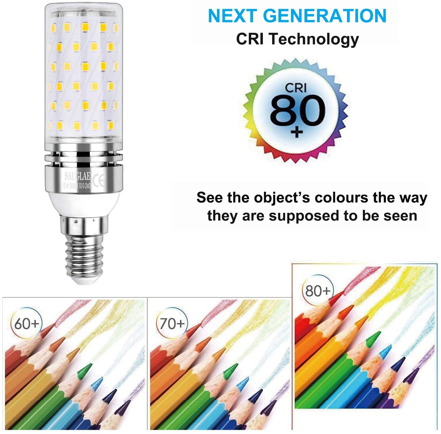 SAUGLAE Led Corn Bulbs 15W, 120W Incandescent Bulbs Equivalent, 3000K Warm White, 1700Lm - Image 4