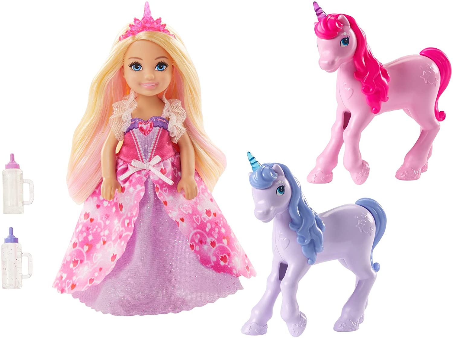 Barbie GJK17 Dreamtopia Doll and Unicorns, Multi-colord, 6.3 inches (height), 1.57 inches (length)
