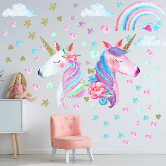 3 sheets unicorn wall decal stickers large size unicorn