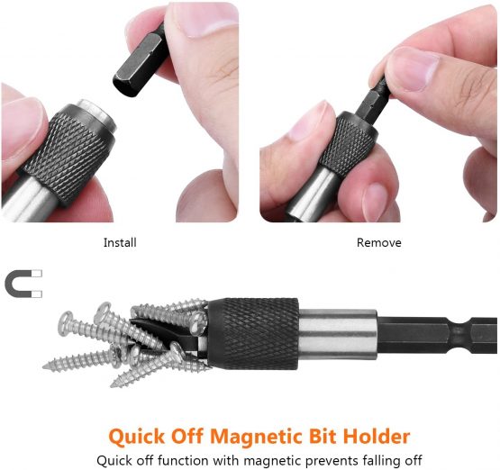 TACKLIFE 60PCS Screwdriver Bit Set,Screwdriver Drill Driver Bits Sets