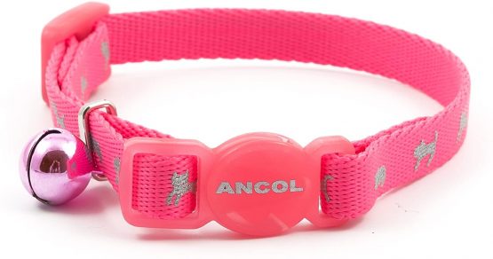 Ancol Hi-Vis Safety Kitten Collar, Neon Pink
