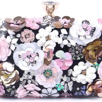 Jywmsc Women Clutches Flower Evening Handbag Chain Strap Shoulder Bag