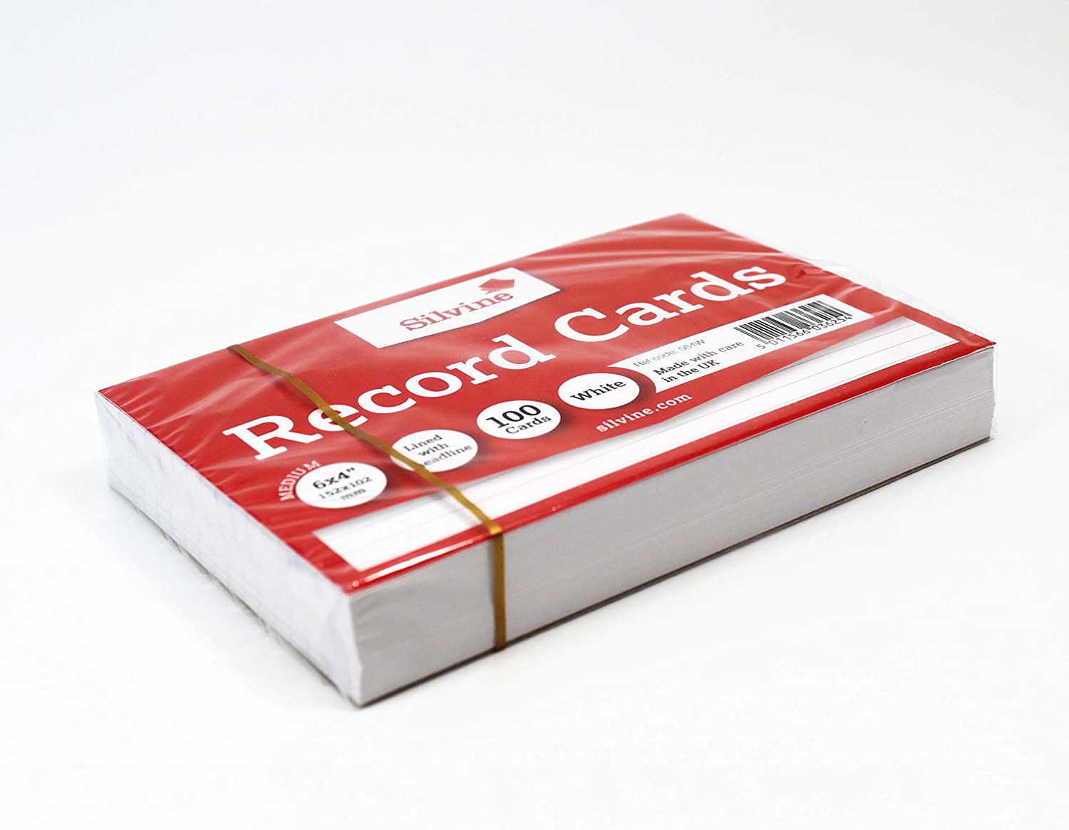 Silvine A6 White Record Cards - Lined with Headline, 100 Cards Per Pack (Size 6x4), White (Lined) - Image 2