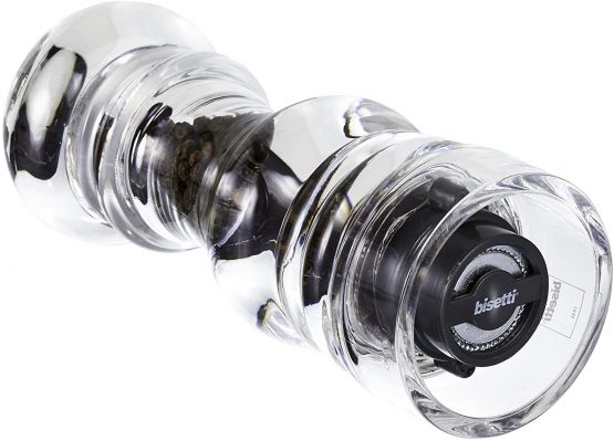 Bisetti Art. Code-84208 Milan Acrylic Pepper Mill, Stainless Steel, One Size - Image 3