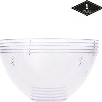 MATANA - 5 Clear Multi-Use Plastic Serving Bowls - 24cm/3000ml