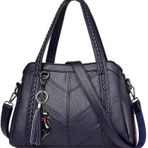 Coolives Women's Hobo Handbag with Strap Top Handle Shoulder Crossbody Bag in PU Leather Blue