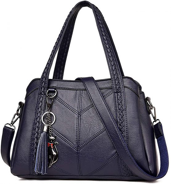 Coolives Women's Hobo Handbag with Strap Top Handle Shoulder Crossbody Bag in PU Leather Blue