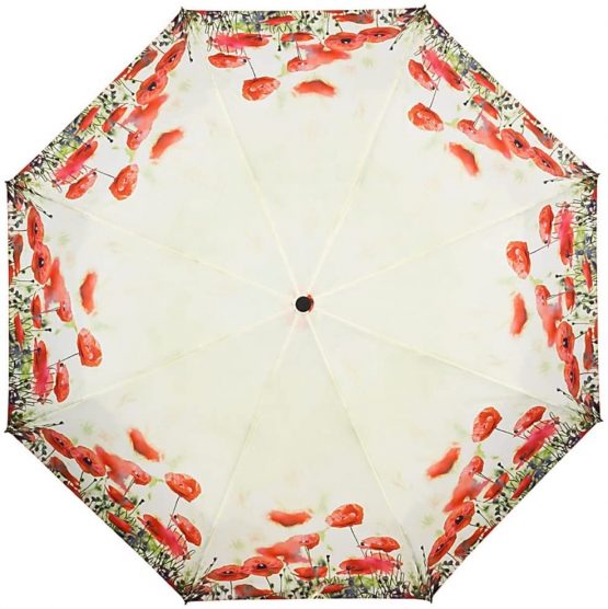VON LILIENFELD® Folding Pocket Umbrella Automatic Lightweight auto Open Telescopic Motif Women Floral Flowers Poppies - Image 2